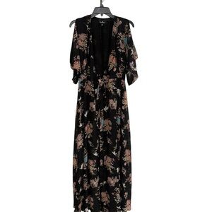 Lulus Floral Maxi Wrap Style Dress size XS